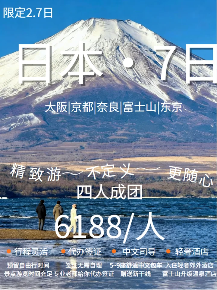 日本 7 日大阪京都奈良富士山东京海报